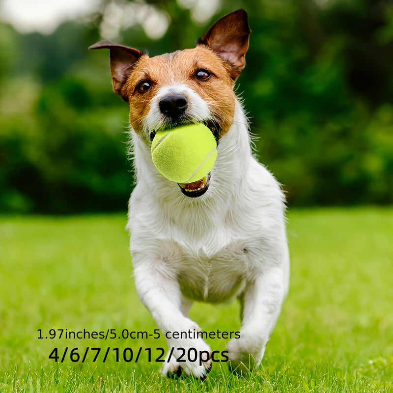 1.97-Inch 1.97inch 4pcs/6pcs/7/10/12/20pcs Small Dog Tennis Balls for Play and Training, Chew-Resistant Teething Pet Toys, High-Bounce Unbreakable Pet Balls