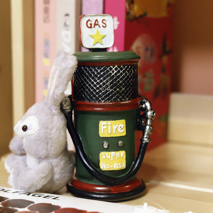 Oiler Pencil Holder Gas Pump Pencil Pen Holder Vintage Style Resin Desk Organizer for Home Office Bedroom