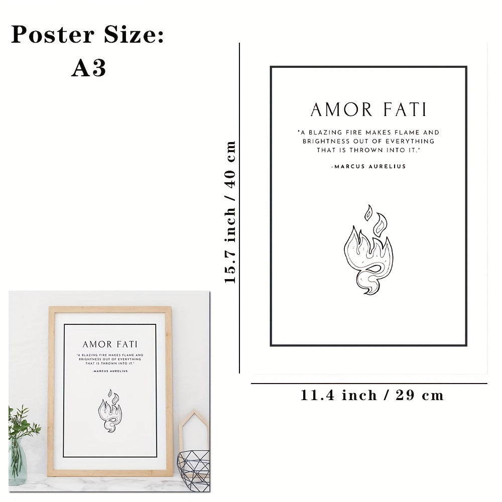 1pc Large Size, Modern Art Design, Minimalist Style, Stoicism Poster, No Frames Included, Gift For Room Decor, Kitchen Dining Room Wall Painting