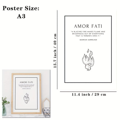 1pc Large Size, Modern Art Design, Minimalist Style, Stoicism Poster, No Frames Included, Gift For Room Decor, Kitchen Dining Room Wall Painting