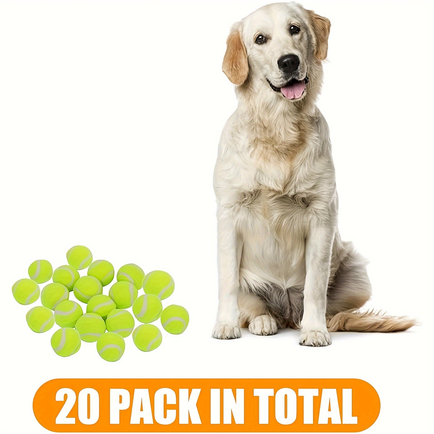 20 Pack Tennis Balls For Small Dogs, Pet Toys For Playing And Training, 2 Inch (5cm)