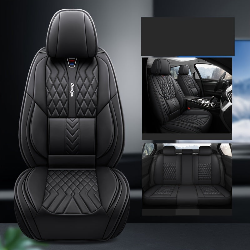 Luxurious And Stylish Five-seater Car Seat Covers Made Of Durable PU Leather, Suitable For All Seasons, Providing Full Cover For The Seats.