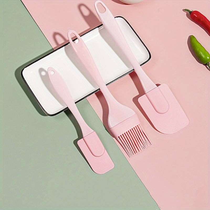 3-Piece Silicone Bakeware Set - Non-Stick Baking Utensils Including Spatula & Pastry Brush - Ideal for Christmas, Halloween, Easter, Hanukkah
