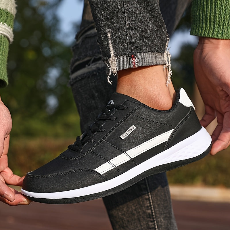 VanWeir Lightweight Men'S Shoes | Navy Blue/White, Lace-up Sports Shoes with MD/TPR Sole, Breathable Fabric Lining for Outdoor, Hiking & Casual Wear