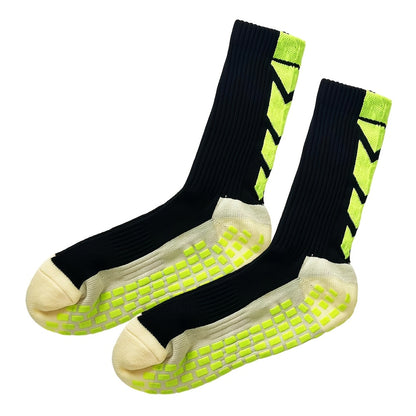 Rutschfeste, gepolsterte Fußballsocken mit Gummisohle – Anti-Rutsch-Trainingssocken mit rutschfester Traktion, Ganzjahres-Sportsocken für Fußball, Basketball, Laufen und Wandern
