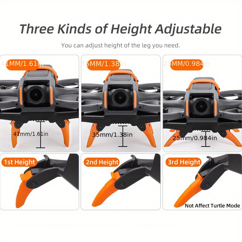 Sunnylife Dji Avata2 Drone Landing Gear Kit - Quick-Install, Foldable & Extendable For Enhanced Height & Protection, Rust-Resistant Plastic