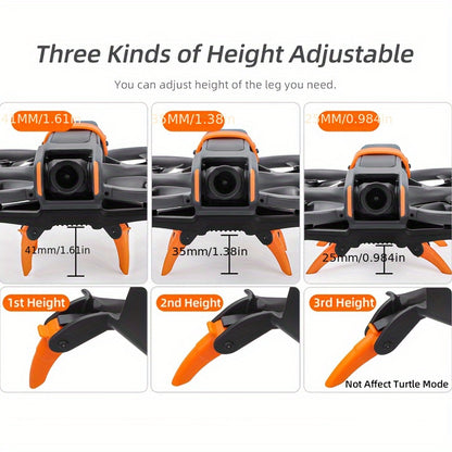 Sunnylife Dji Avata2 Drone Landing Gear Kit - Quick-Install, Foldable & Extendable For Enhanced Height & Protection, Rust-Resistant Plastic
