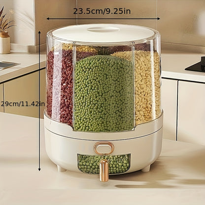 1pc Large Reusable Plastic Rice Bucket - Multipurpose Insect-Proof and Moisture-Proof Sealed Container for Grain, Dry Food, Cereal, Flour, and Kitchen Storage with Flip Top Closure and Easy Organization