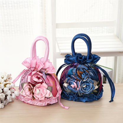 Handtasche mit Blumenmuster, trendige kleine Abendtasche, schlichte Handytasche, niedliche Beuteltasche