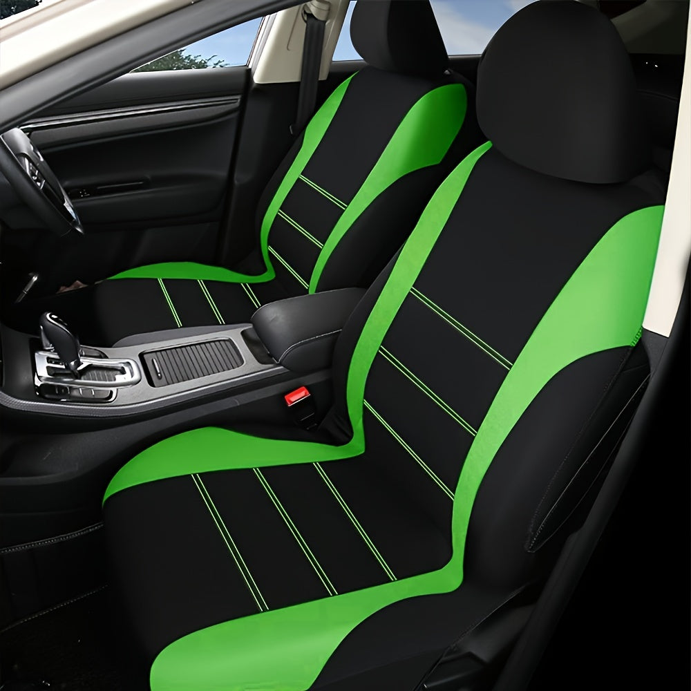 Car Seat Covers, Polyester Front Pairs Gray Black Tan Blue Red Car Seat Cushion Universal Car Seat Protector Auto Accessories Fashion Decoration
