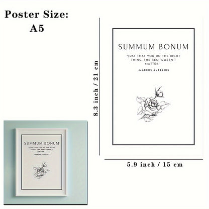 1pc Large Size, Modern Art Design, Minimalist Style, Stoicism Poster, No Frames Included, Gift For Room Decor, Kitchen Dining Room Wall Painting