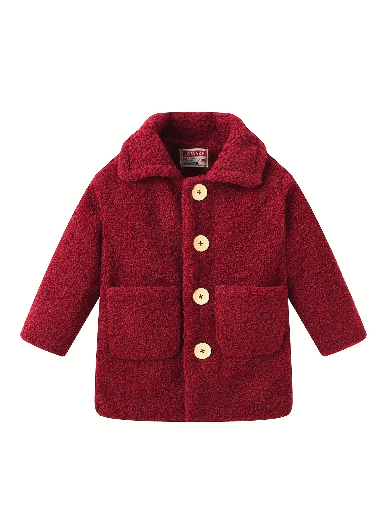Mädchen-Lammfelljacke | JOMAKE Koreanischer Stil, Reverskragen, zweifarbig, warmer Windbreaker mit Taschen, Futter, Knopfverschluss, lange Ärmel für den Winter