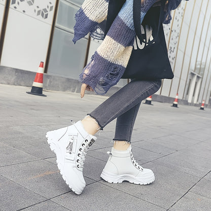 Damen-Winterstiefel mit hohem Schaft – Warm gefütterte Stiefeletten mit dicker Sohle, Schnürung, lässiger Stil, perfekt für Komfort bei kaltem Wetter, Winterstiefel