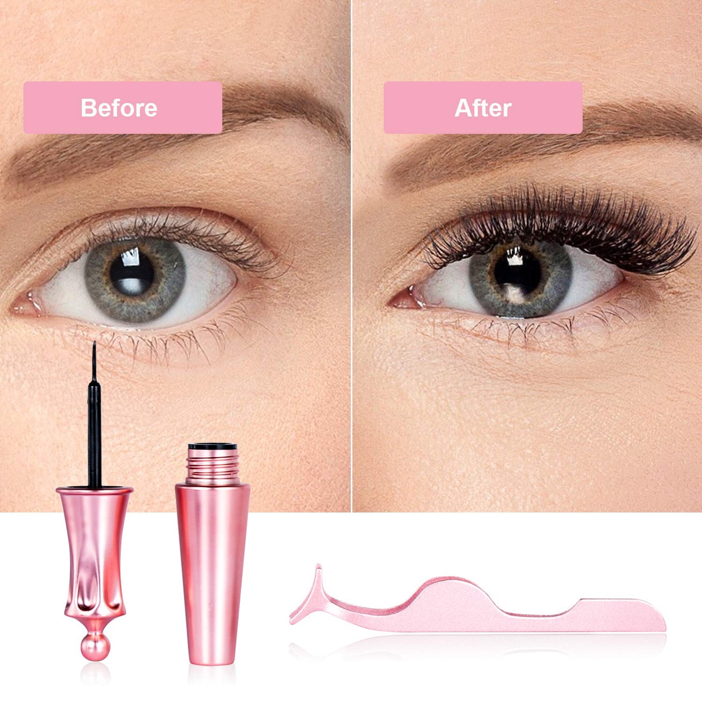 5 Paar magnetische Wimpern und Eyeliner-Set, wiederverwendbare 3D-Magnetwimpernverlängerung, kein Kleber erforderlich – Augen-Make-up-Sets für Mütter