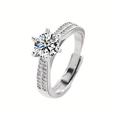 Tancise Original 925 Sterling Silber Ring Moissanit mit Zertifikat Feiner Schmuck Verlobungsringe für Damen