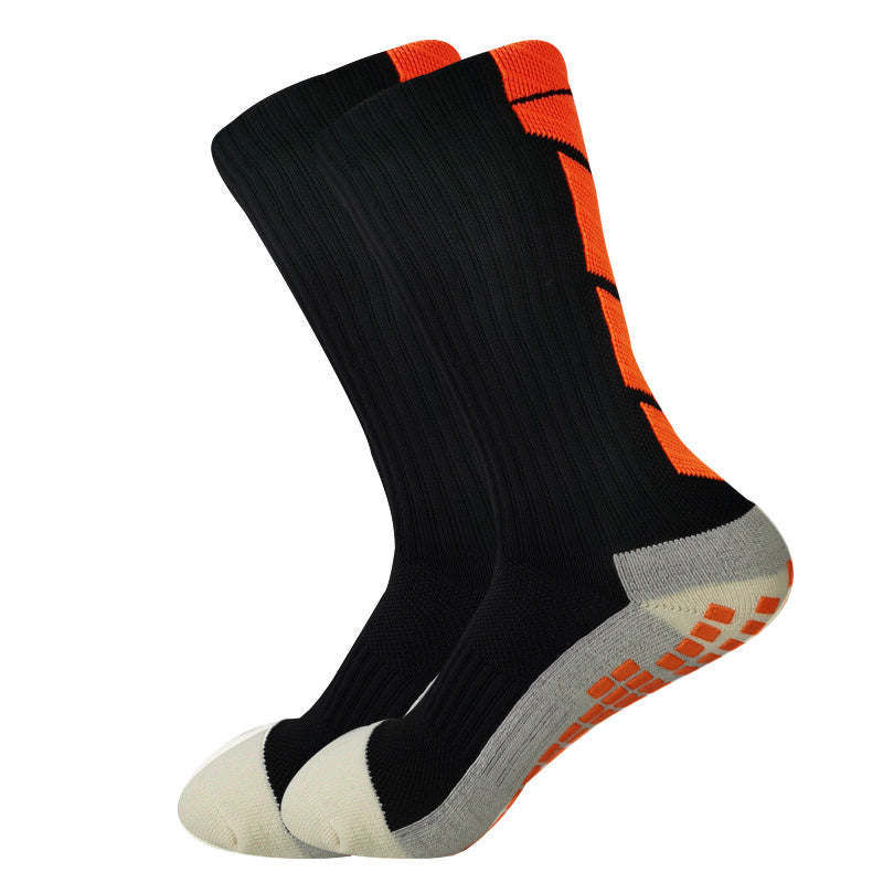 Rutschfeste, gepolsterte Fußballsocken mit Gummisohle – Anti-Rutsch-Trainingssocken mit rutschfester Traktion, Ganzjahres-Sportsocken für Fußball, Basketball, Laufen und Wandern