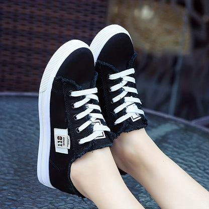 Damen-Freizeitschuhe aus Canvas mit runder Zehenpartie, einfarbig, Größe S, weiß, flache Sohle, PVC-Sohle, Obermaterial und Innensohle aus Stoff, Handwäsche, keine chemische Reinigung, Frühling, Herbst, ganzjährig 2022