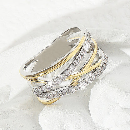 Luxuriöser Infinity-Zirkonia-Ewigkeitsring, 18 Karat vergoldet, perfektes Geschenk für Braut, Frau oder Mädchen – ideal für Hochzeit, Verlobung und Party.