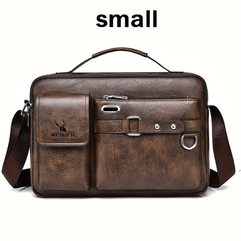 WEIXIER Herren-Umhängetasche, kompatibel mit / - Verstellbare Business- und Freizeit-Schultertasche, Bürotasche, Geschenk für Ehemann, Freund (Material)
