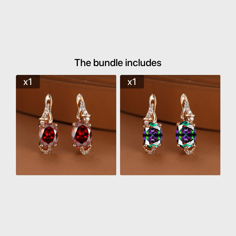 Elegante, 18 Karat vergoldete Ohrstecker mit blauem Stein – Rund- und Ovalschliff, synthetische Zirkonia, Ohrstecker aus Kupfer – Schmuck für jede Jahreszeit | Trendiges Design | Langlebige Vergoldung