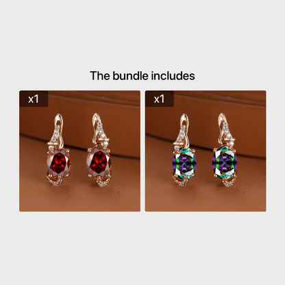 Elegante, 18 Karat vergoldete Ohrstecker mit blauem Stein – Rund- und Ovalschliff, synthetische Zirkonia, Ohrstecker aus Kupfer – Schmuck für jede Jahreszeit | Trendiges Design | Langlebige Vergoldung