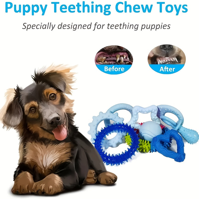 6/10/15pcs Random Style and Color Dog Chew Toys, Pet Toys for Teething, Entertainment, and Interaction, Puppy Chew Toy Pack with Knots, Rope Balls, and Spike Rings, Ideal Gift for Small Dogs