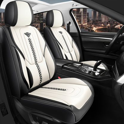 Red Rain PU Leather Car Seat Cover Breathable Universal Car Seat Covers For Front And Rear Seats 13pcs Automotive Seat Cushion Cover Fit Car Truck SUV Van