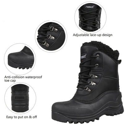 Bottes de neige RIEMOT pour homme, toutes saisons, de haute qualité, avec doublure polaire chaude - Semelle robuste en TPR, adhérence optimale, idéales pour la randonnée, le trekking et le jardinage - Chaussures d'extérieur hiver/été/automne