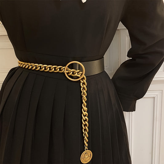 Vintage Metallkettenanhänger Gürtelverzierung Anzug Mantel Rock Kleid Kettennahtgürtel für Damen