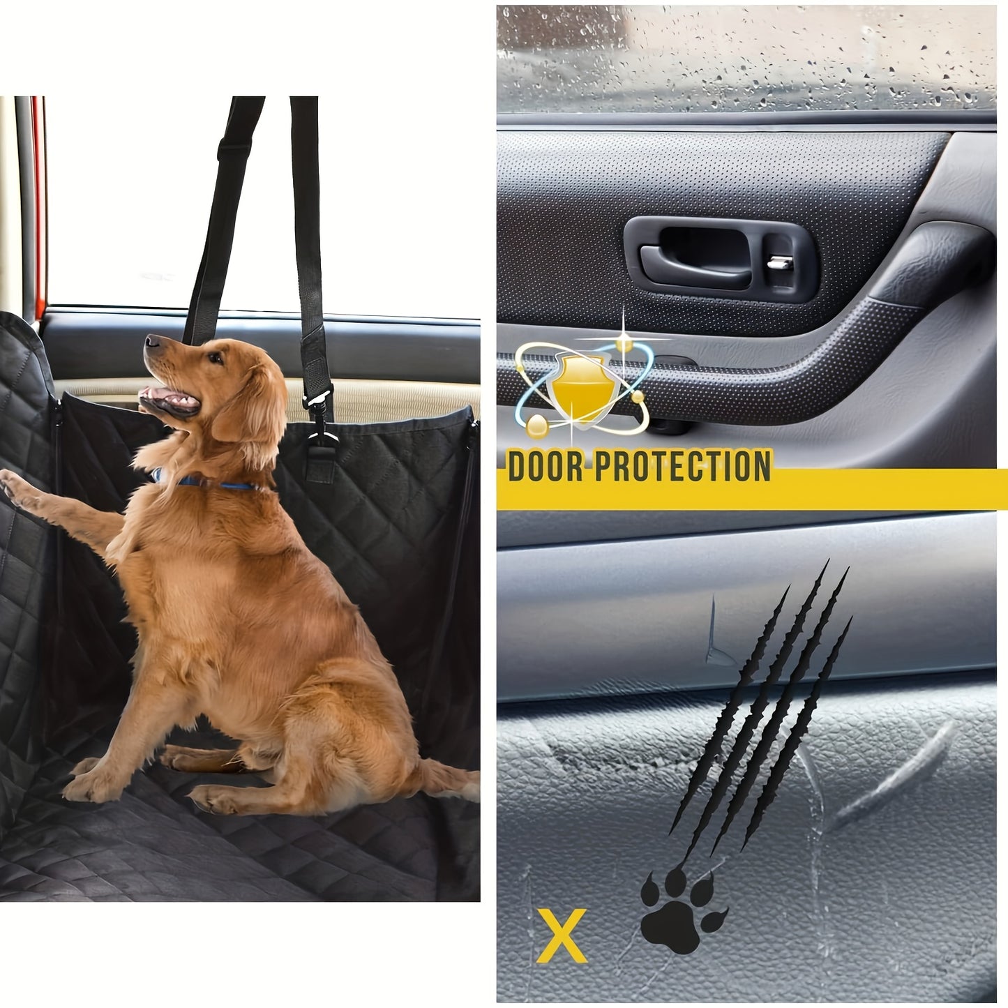 Dog Seat Cover for Back Seat, 100% Waterproof Dog Car Seat Covers with Mesh Window, Scratch Prevent Antinslip Dog Car Hammock, Car Seat Covers for Dogs, Dog Backseat Cover for Cars, Standard
