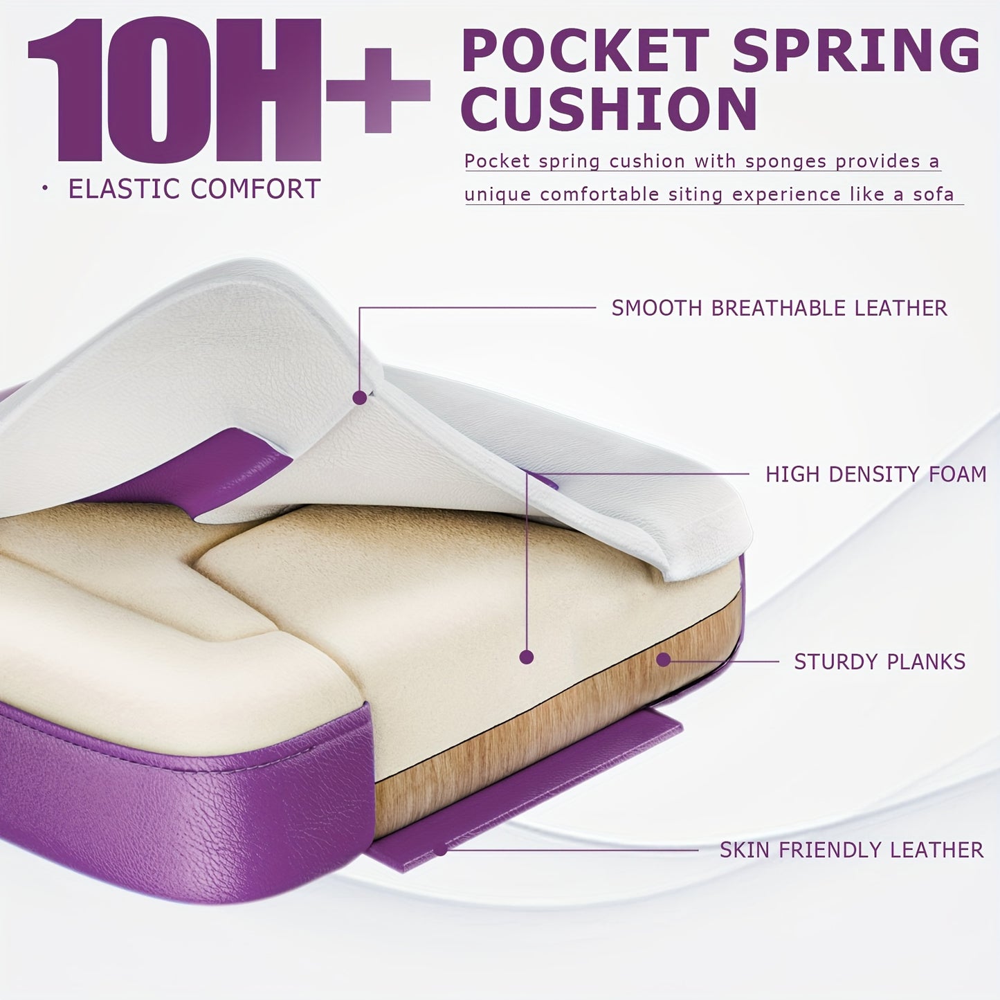 Gaming Chair Office Chair, PU Leather High Back Adjustable Swivel Gamer Chair, Big and Tall Computer Chair for Adults, Purple
