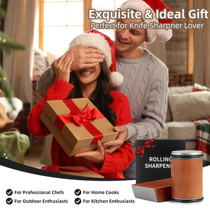 Knife Sharpener Tool, Rolling Knife Sharpeners Kit, Kitchen Knivies Sharpener With Diamond And Ceramic For Steel, Knife Sharpening With 15 And 20°, Angle Base For Kitchen Knives, Selected Christmas Present For Kitchen Enthus