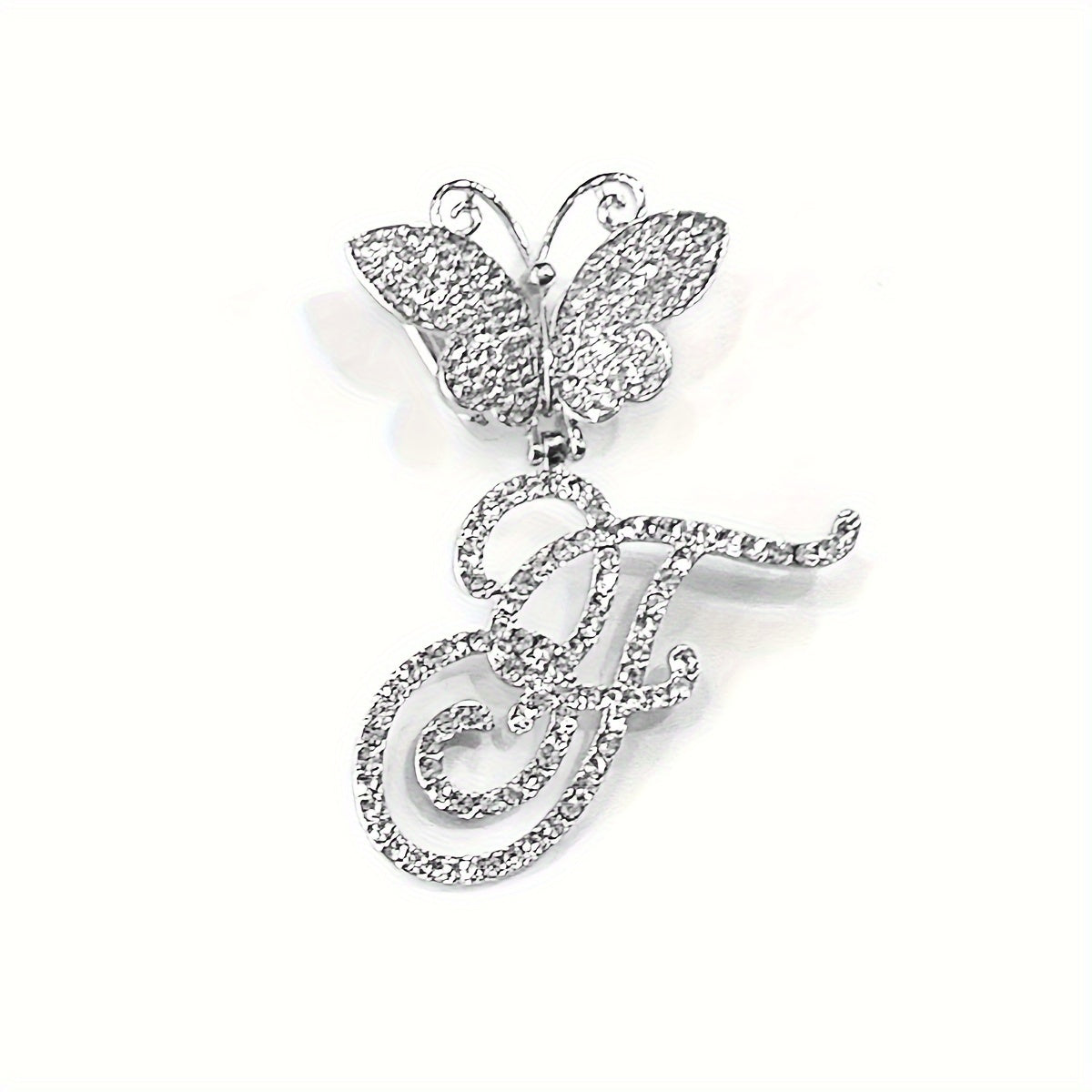 Trendy Shiny Butterfly Cursive Letter Cuban Chain Anklet For Women A-Z Letters Anklets Punk Hip Hop Style Sparkling Barefoot Jewelry