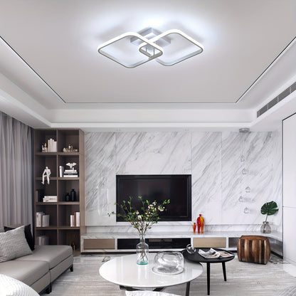 Modern Square Ceiling Light, LED Chandeliers, Aluminum Ceiling Light For Kitchen Dining Room Living Room Studio Office, 3000-6000K, Diameter Of Square Frame 11.42inch