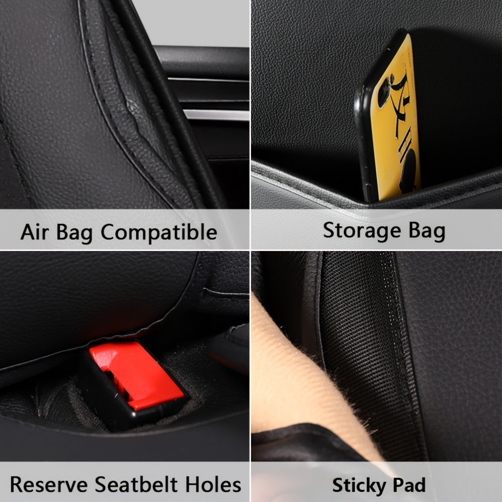 5-Seat Full Set Faux Leather Car Seat Covers - Waterproof All-Weather Protection, Full Surrounded Cushion Protector with Soft Foam Padding, Precise Fit for Cars, Trucks, Sedans & SUVs - Easy Installation, Durable Automotive I