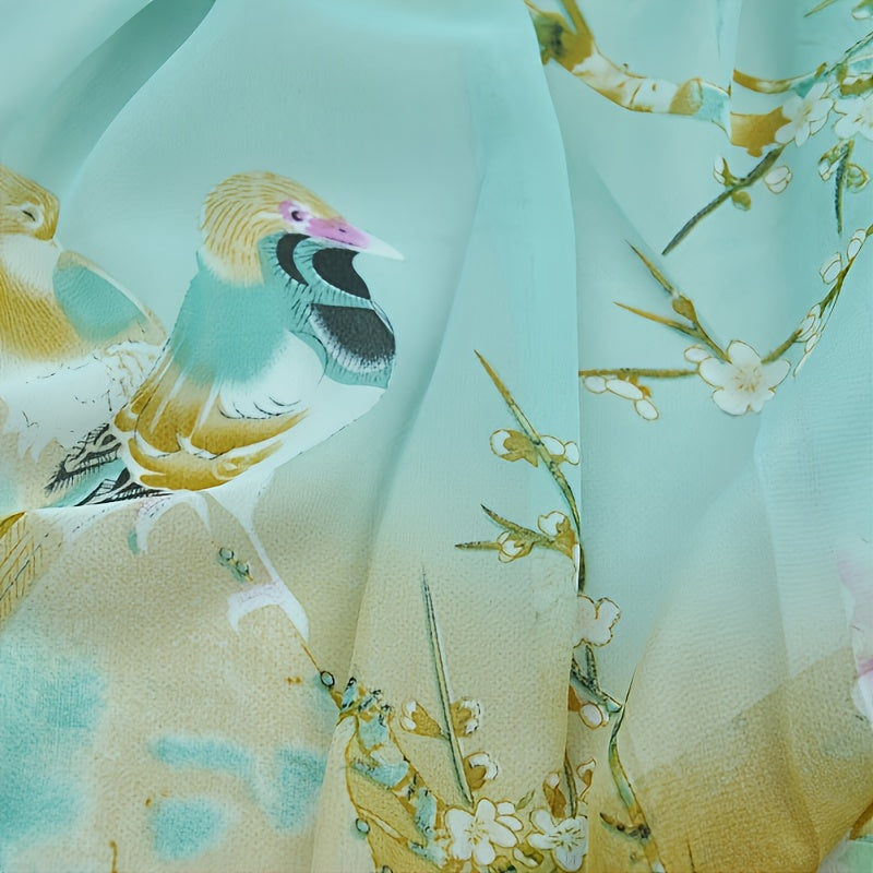 Eleganter, dünner Chiffonschal | Tiermuster, atmungsaktiv, winddicht, dekorativ, geeignet für Freizeit und Wochenende, maschinenwaschbar