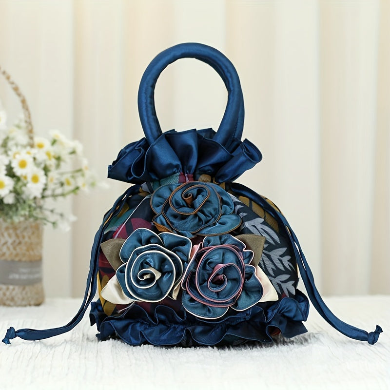 Handtasche mit Blumenmuster, trendige kleine Abendtasche, schlichte Handytasche, niedliche Beuteltasche