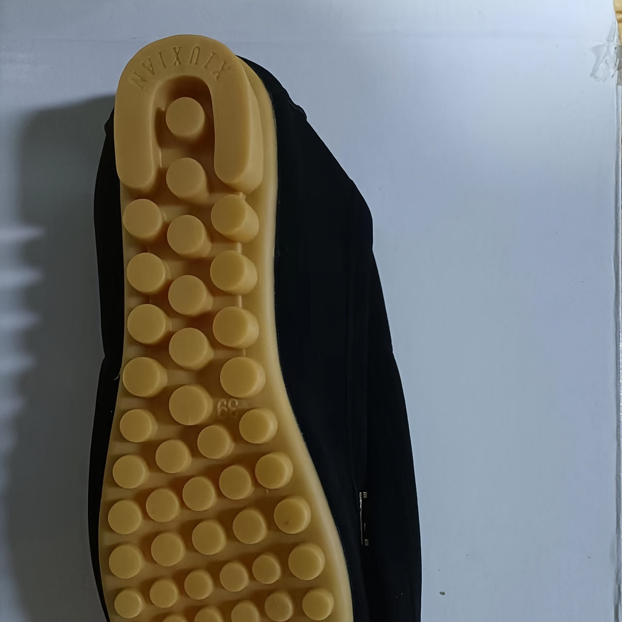 Mocassins confortables à bout rond | Chaussures unies à enfiler pour femmes