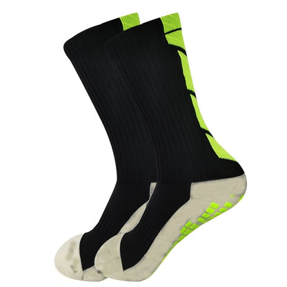 Rutschfeste, gepolsterte Fußballsocken mit Gummisohle – Anti-Rutsch-Trainingssocken mit rutschfester Traktion, Ganzjahres-Sportsocken für Fußball, Basketball, Laufen und Wandern