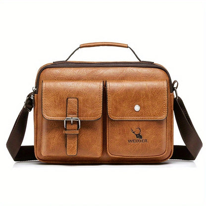 WEIXIER Herren-Umhängetasche, kompatibel mit / - Verstellbare Business- und Freizeit-Schultertasche, Bürotasche, Geschenk für Ehemann, Freund (Material)