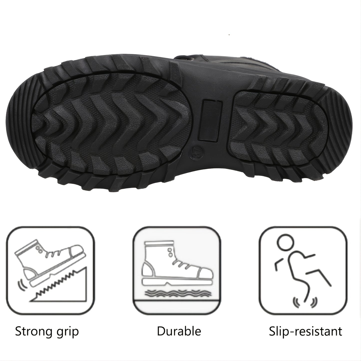 Bottes de neige RIEMOT pour homme, toutes saisons, de haute qualité, avec doublure polaire chaude - Semelle robuste en TPR, adhérence optimale, idéales pour la randonnée, le trekking et le jardinage - Chaussures d'extérieur hiver/été/automne