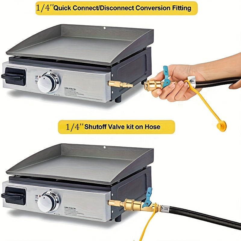 12 Low Pressure RV Propane Hose with Quick-Connect Fitting - Safe & Durable for Blackstone Tabletop Grill, Perfect BBQ & Grill Accessories for Outdoor Cooking Adventures, Fits 17 & 22 Models