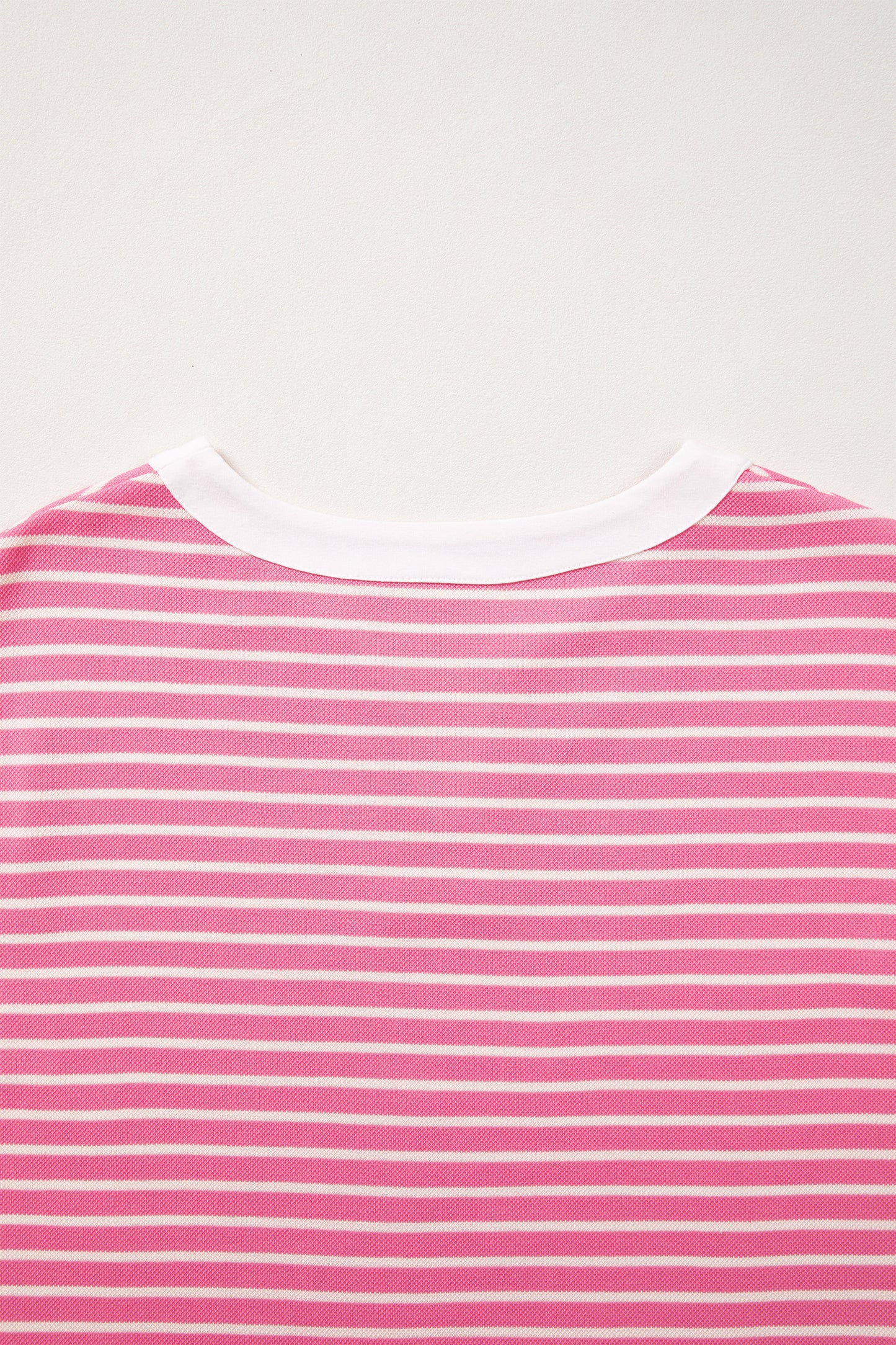 Pink Stripe Color Block Trim Notched Neck Sleeveless Shift Mini Dress