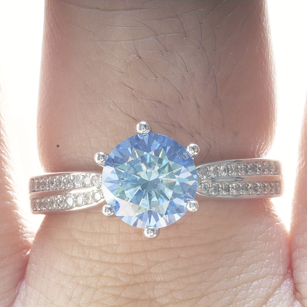 Tancise Original 925 Sterling Silber Ring Moissanit mit Zertifikat Feiner Schmuck Verlobungsringe für Damen