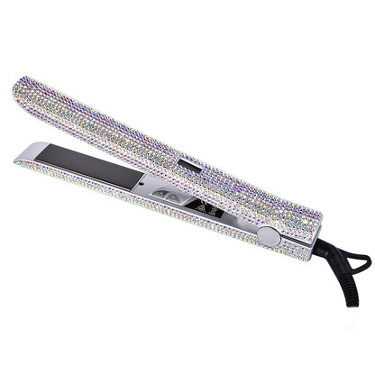 Lisseur à cheveux Bling Rhinestone 2 en 1, fer plat et boucleur pour tous types de cheveux, professionnel, rapide, températures réglables, équipement de salon, fer décoratif, matériau résistant à la chaleur, lissage parfait
