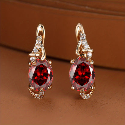 Elegante, 18 Karat vergoldete Ohrstecker mit blauem Stein – Rund- und Ovalschliff, synthetische Zirkonia, Ohrstecker aus Kupfer – Schmuck für jede Jahreszeit | Trendiges Design | Langlebige Vergoldung