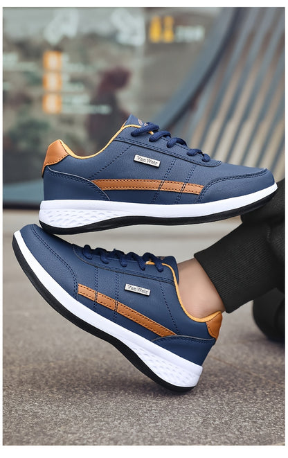 VanWeir Lightweight Men'S Shoes | Navy Blue/White, Lace-up Sports Shoes with MD/TPR Sole, Breathable Fabric Lining for Outdoor, Hiking & Casual Wear