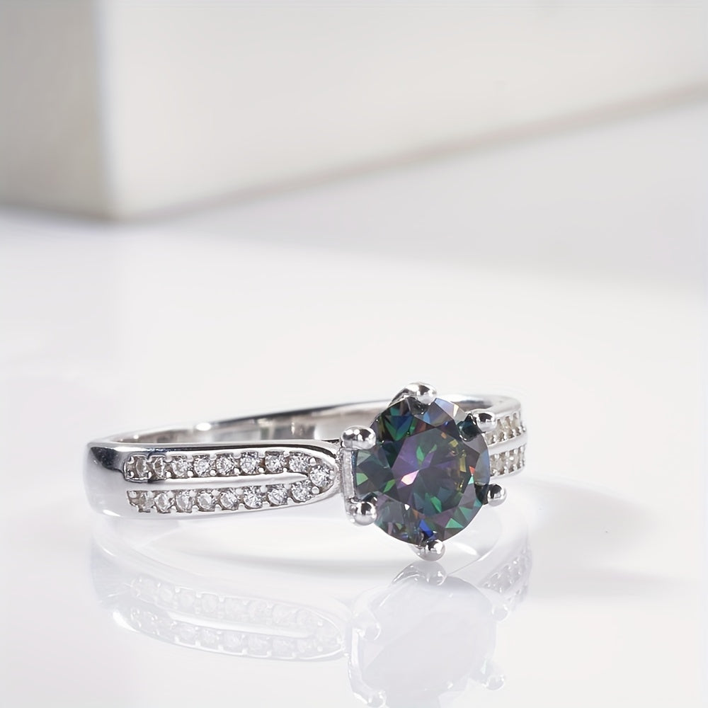 Tancise Original 925 Sterling Silber Ring Moissanit mit Zertifikat Feiner Schmuck Verlobungsringe für Damen