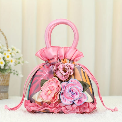 Handtasche mit Blumenmuster, trendige kleine Abendtasche, schlichte Handytasche, niedliche Beuteltasche