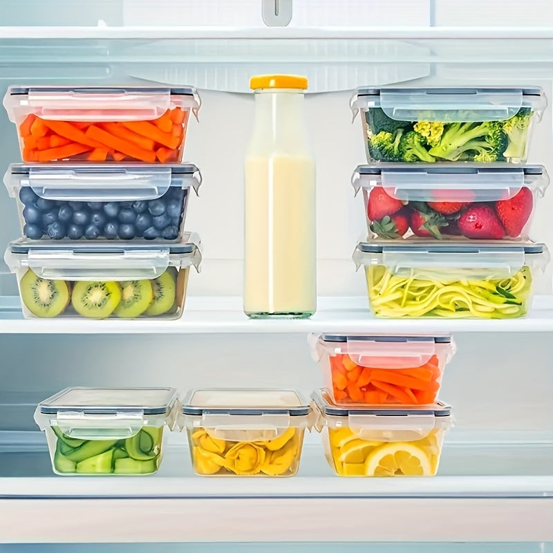 12/24pcs Transparent Kitchen Storage Container Set | Microwave Safe, Multipurpose Plastic Meal Prep Boxes with Flip-Top Lids + 24 Chalkboard Labels - Ideal for Vegetables, Fruits, Grains & More, Leak Proof